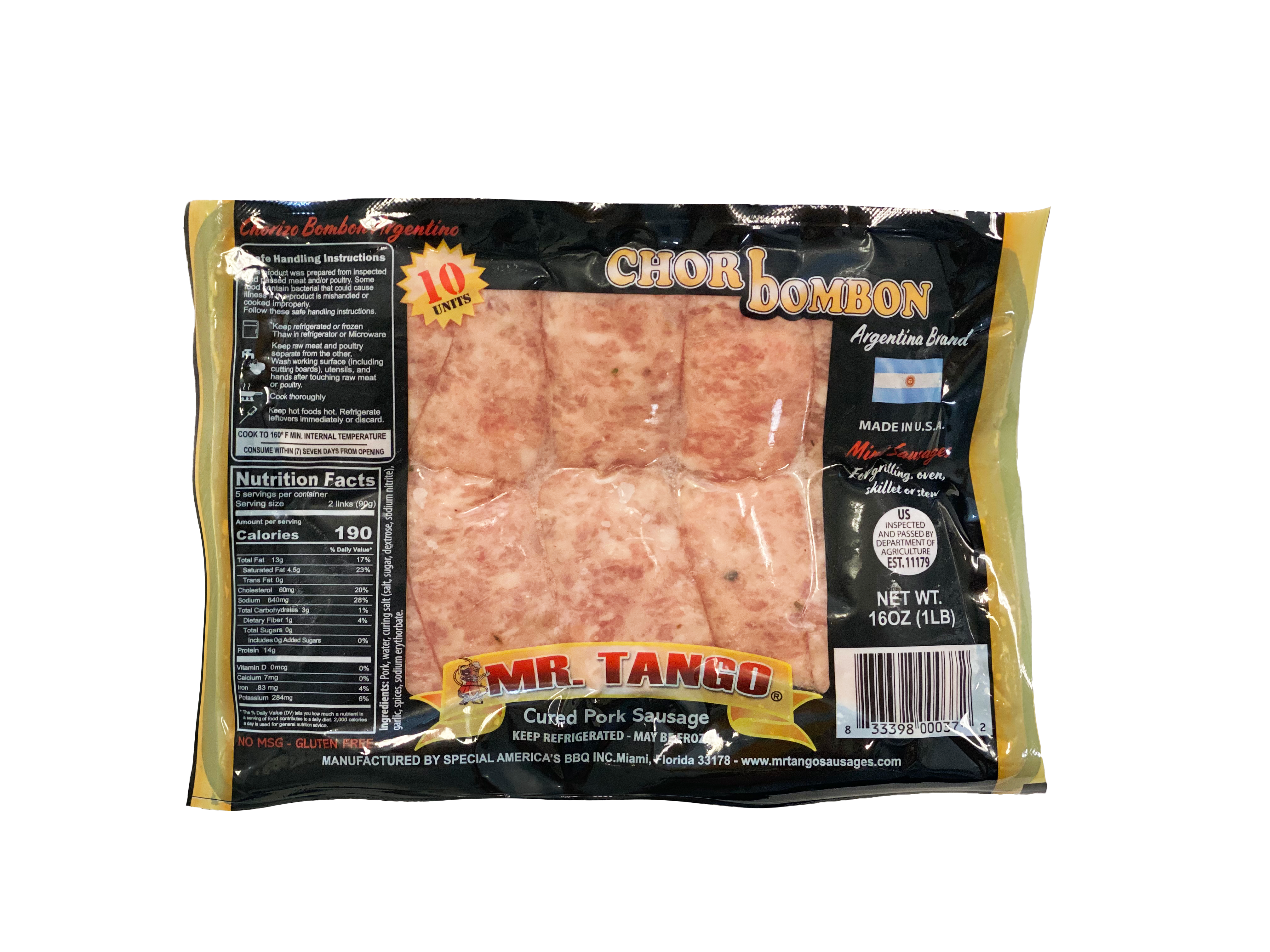Choribombon Argentino 16 oz - Mr Tango Sausages